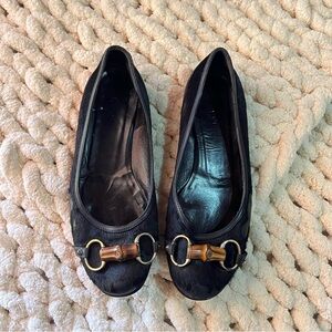 Gucci Bamboo Horsebit Pony Hair Loafer Flats